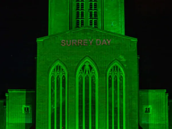 Guildford Cathedral Goes Green for  Surrey Day 2021
